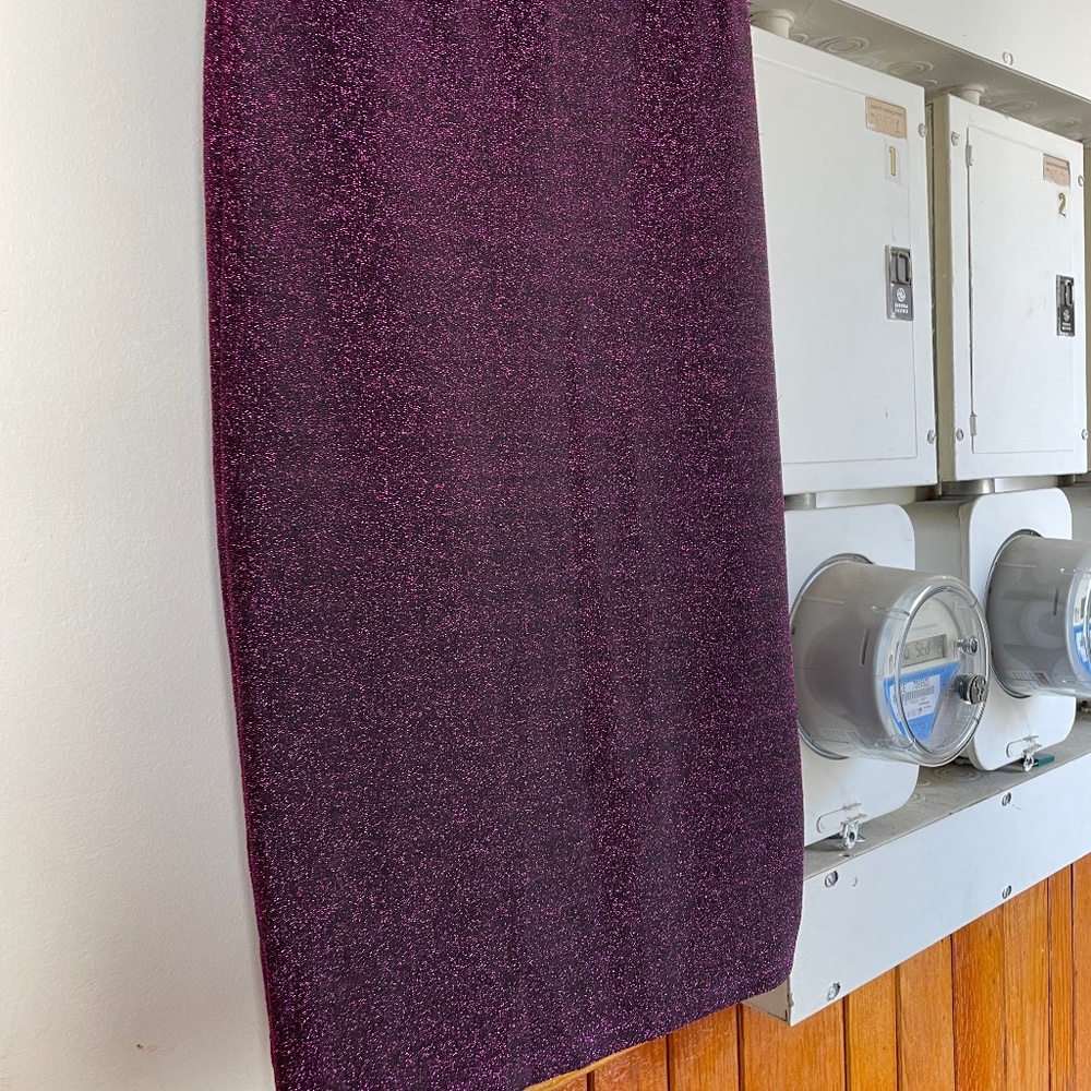 Purple Sparkly Midi Skirt